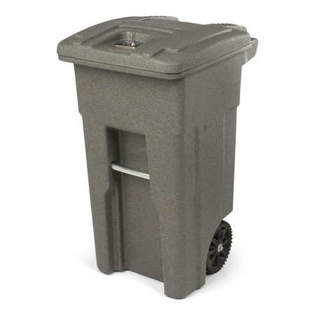 TOTER 32 Gal. Graystone Document Trash Can with Wheels and Key Lid Lock CDA32